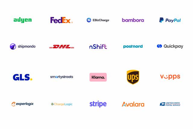 Express payment, shipping and tax handling - screenshot of partner logos